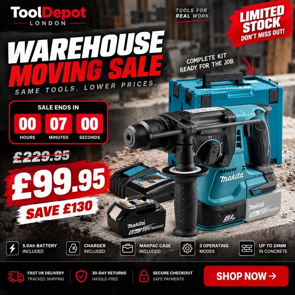 Warehouse Moving Sale: £99.95