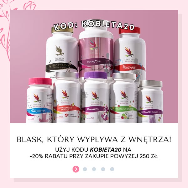 Kod KOBIETA20 przy zakupie powyżej 250 zł.