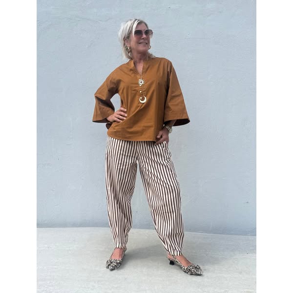 Gaspar Express Mumbai Poplin Bluse i Nougat