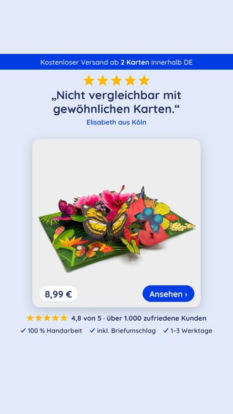 3D Pop-Up Karten ab 8,99 €
