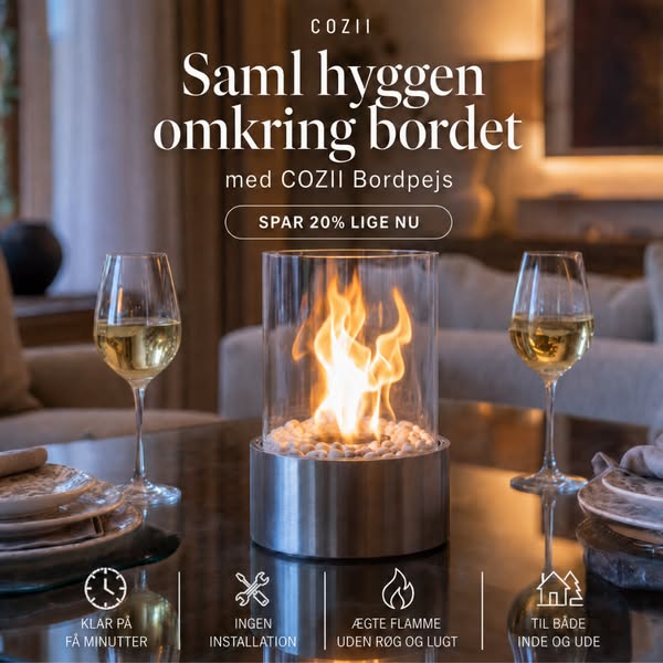 Pejsehygge direkte på bordet