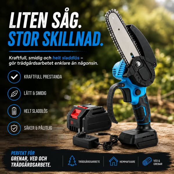 Liten såg. Stor hjälp hemma. Spara 500 kr. Batteri + Laddare ingår!