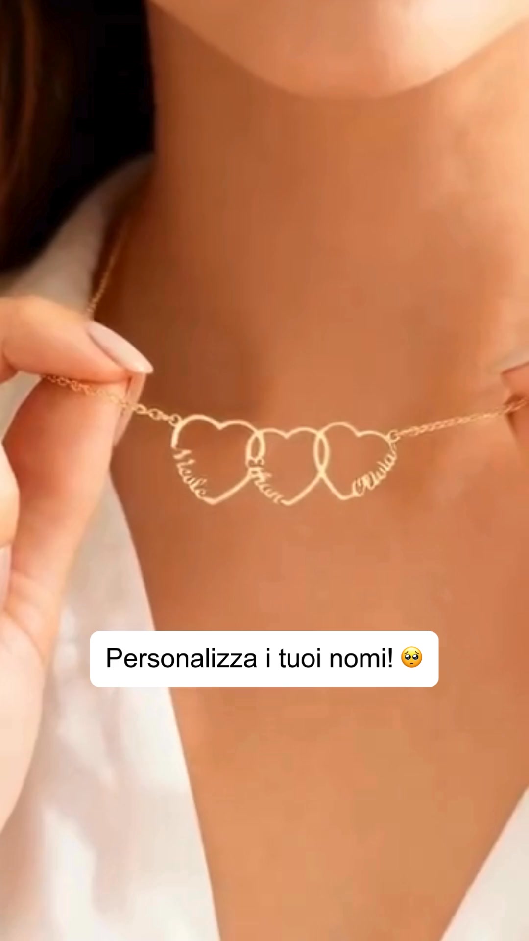 Collana personalizzata con ciondolo a forma di cuore con nome