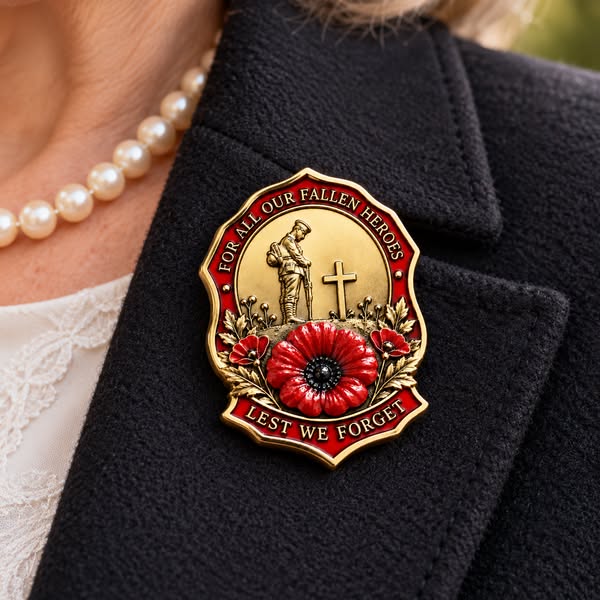 Limited Edition Red Poppy Remembrance Brooch – For All Our Fallen Hero