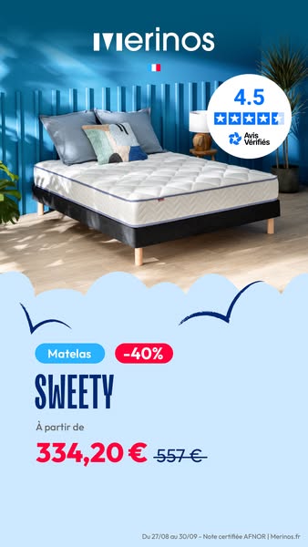 40% sur votre matelas
