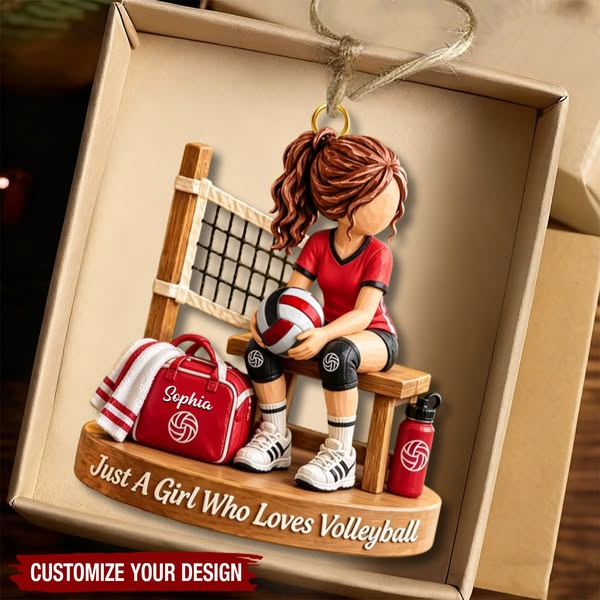 Personalized Volleyball Girl Christmas Ornament - Custom Volleyball Player Gift