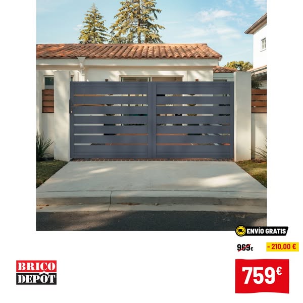 Puerta corredera de aluminio 3m vogel h.140cm