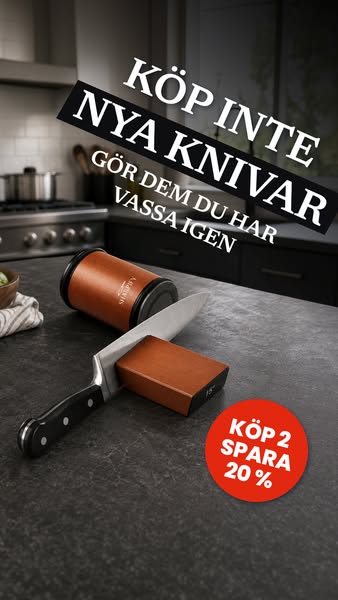 Årets knivslip 2025, nu till super-rea. Gör det till en fröjd att stå i köket! Förvandla alla dina knivar hemma till proffsverktyg