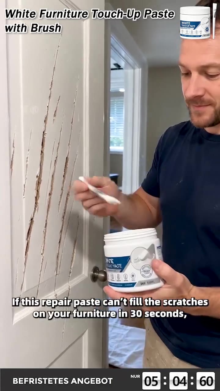 White Furniture Touch-Up Paste with Brush