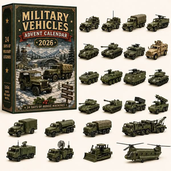 2026 Vehicle Advent Calendar Collection – 24 Days of Classic Machines, Trucks & Military Legends