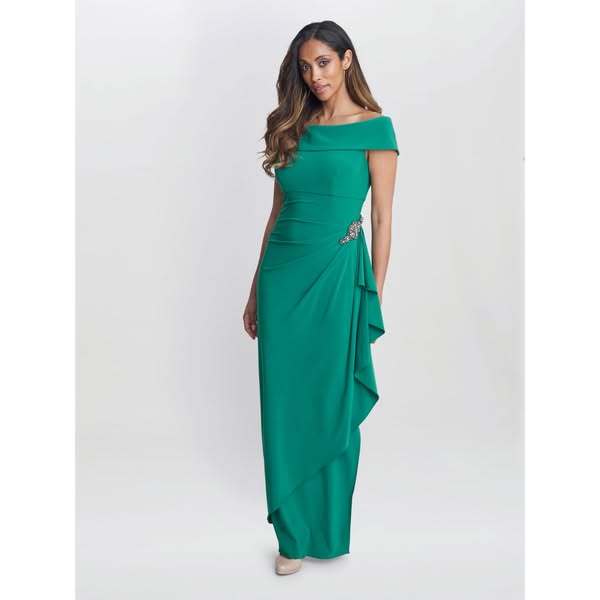 Jodie Off Shoulder Jersey Dress With Hip Detail