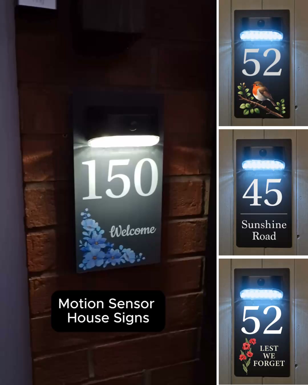 House Number With Motion Sensor Light!