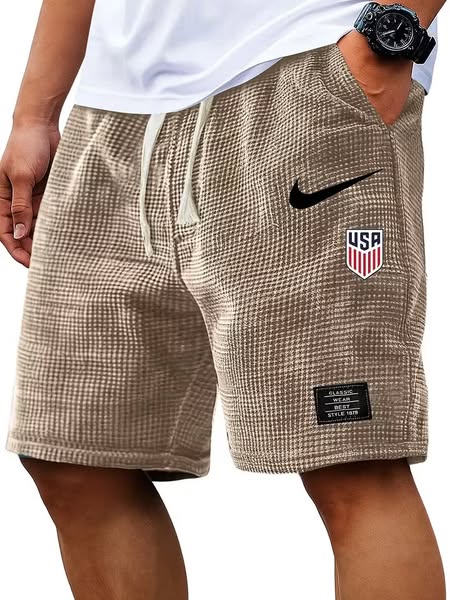 Men's Versatile Loose-Fit Waffle-Knit Outdoor Shorts