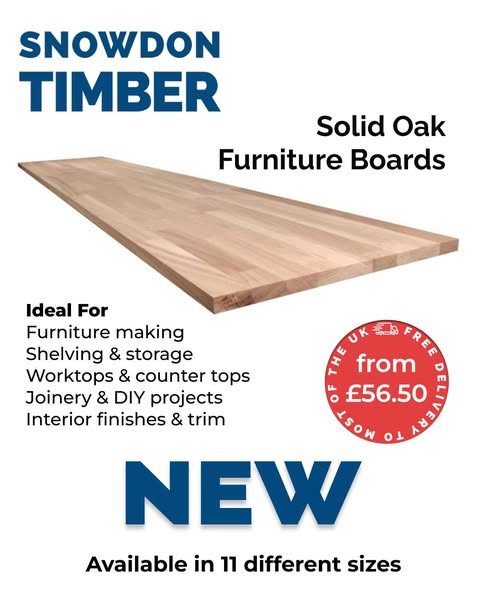 Snowdon Timber Oak Furniture Board (T) 18mm (W) 400mm (L) 800mm