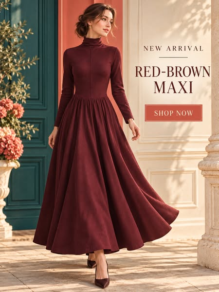 Red-Brown Maxi New Arrival
