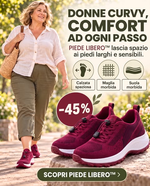 Pensata per piedi larghi e gonfi