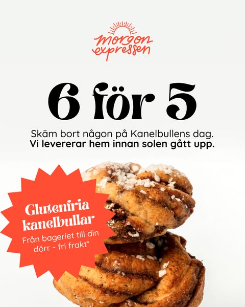 Glutenfria kanelbullar – 6 för 5
