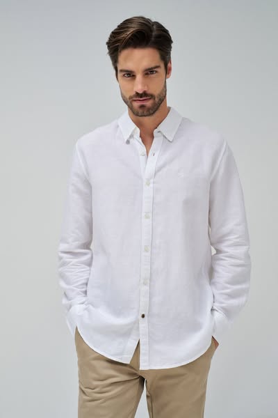 SHIRT WITH LINEN BLEND