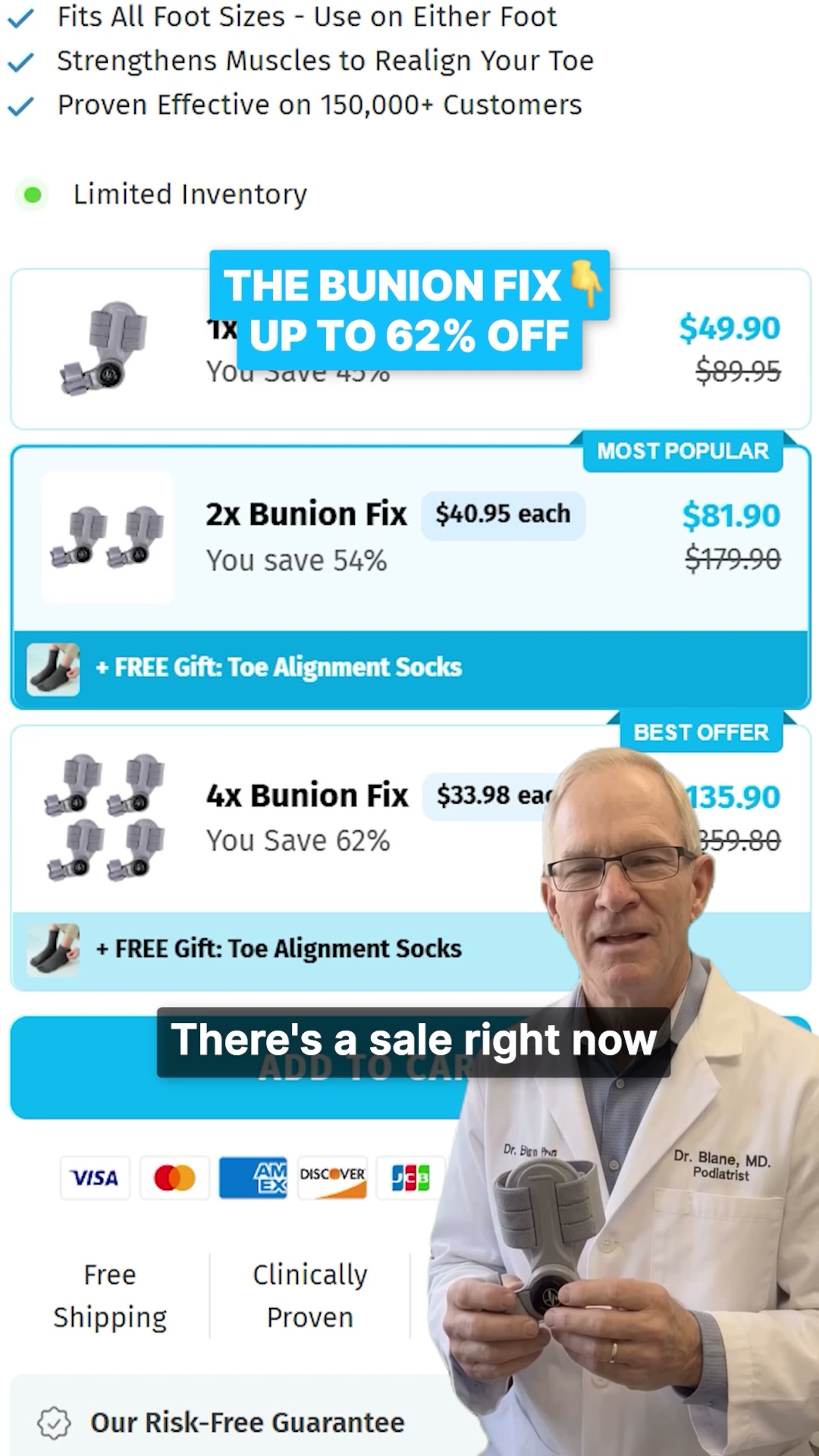 Up to 62% off + free toe alignment socks