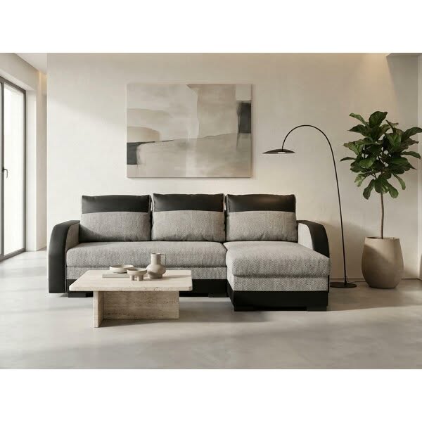 Hoekbank Columbus 111 Soft 011 + Lawa 05 230x85 cm