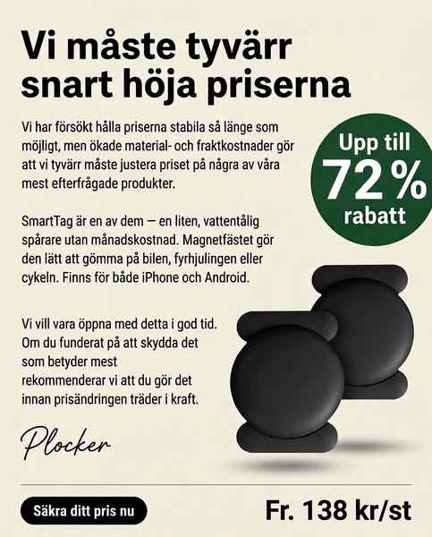 Säkra ditt pris nu