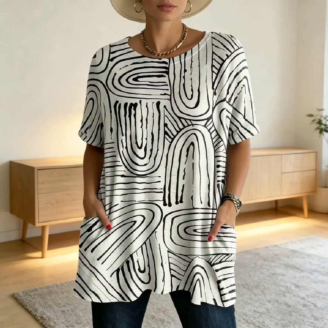 Chic Art Tunic: Deep Pockets + Tummy & Hip Coverage