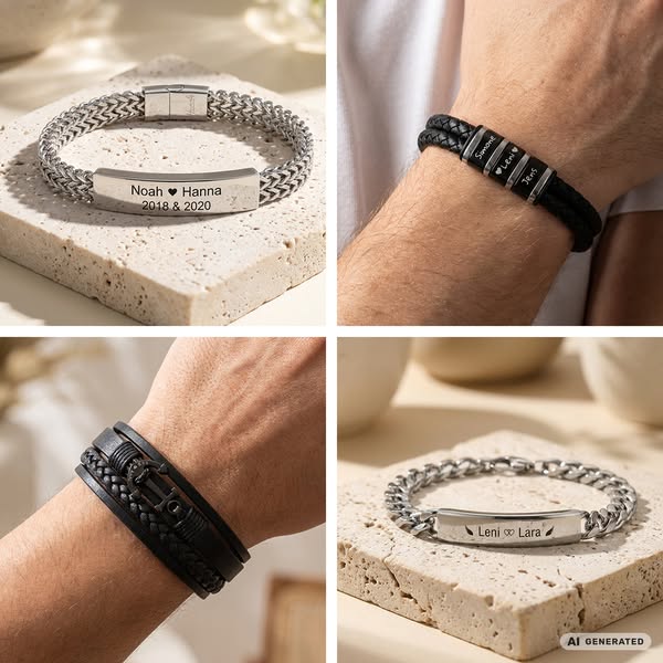 Armbänder mit Gravur für Männer