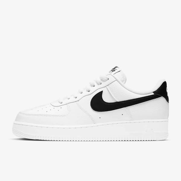 NIKE AIR FORCE 1'07 WHITE BLACK PEBBLED LEATHER