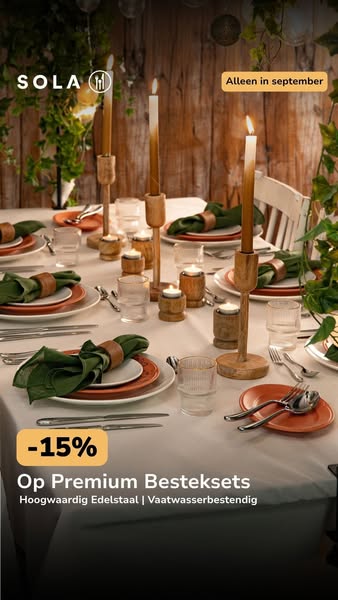 15% korting op Premium besteksets
