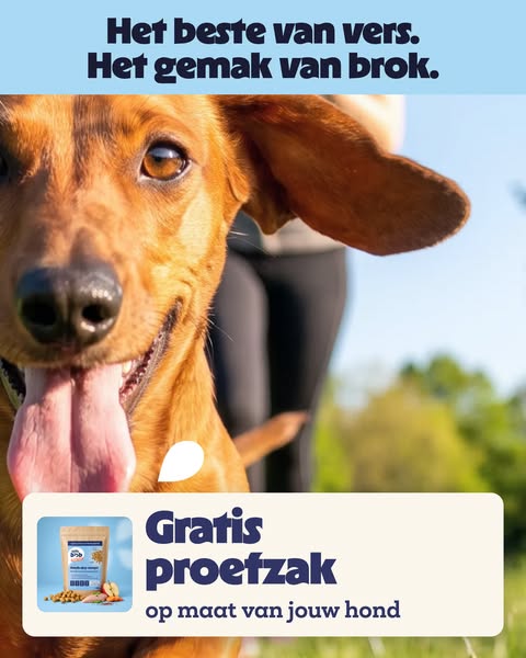 Gratis proefzak voor je hond. €4,95.