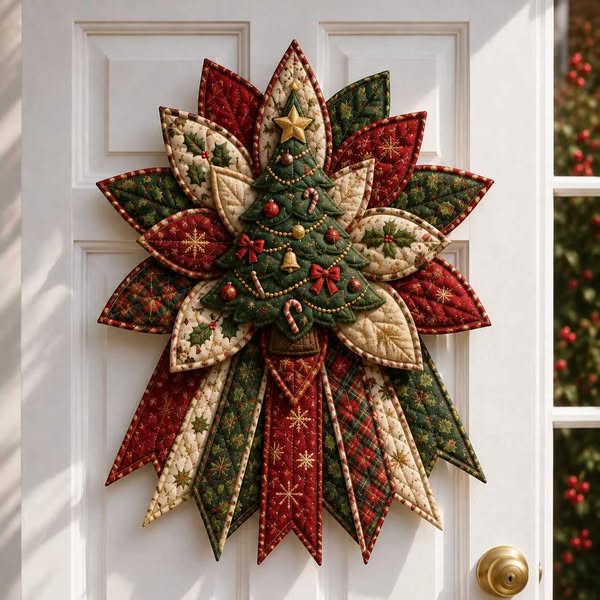 Festive Quilted Christmas Door Hanging DIY Sewing Kit