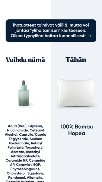 Luonnollinen ihonhoitorutiini 8 tuntia joka yö