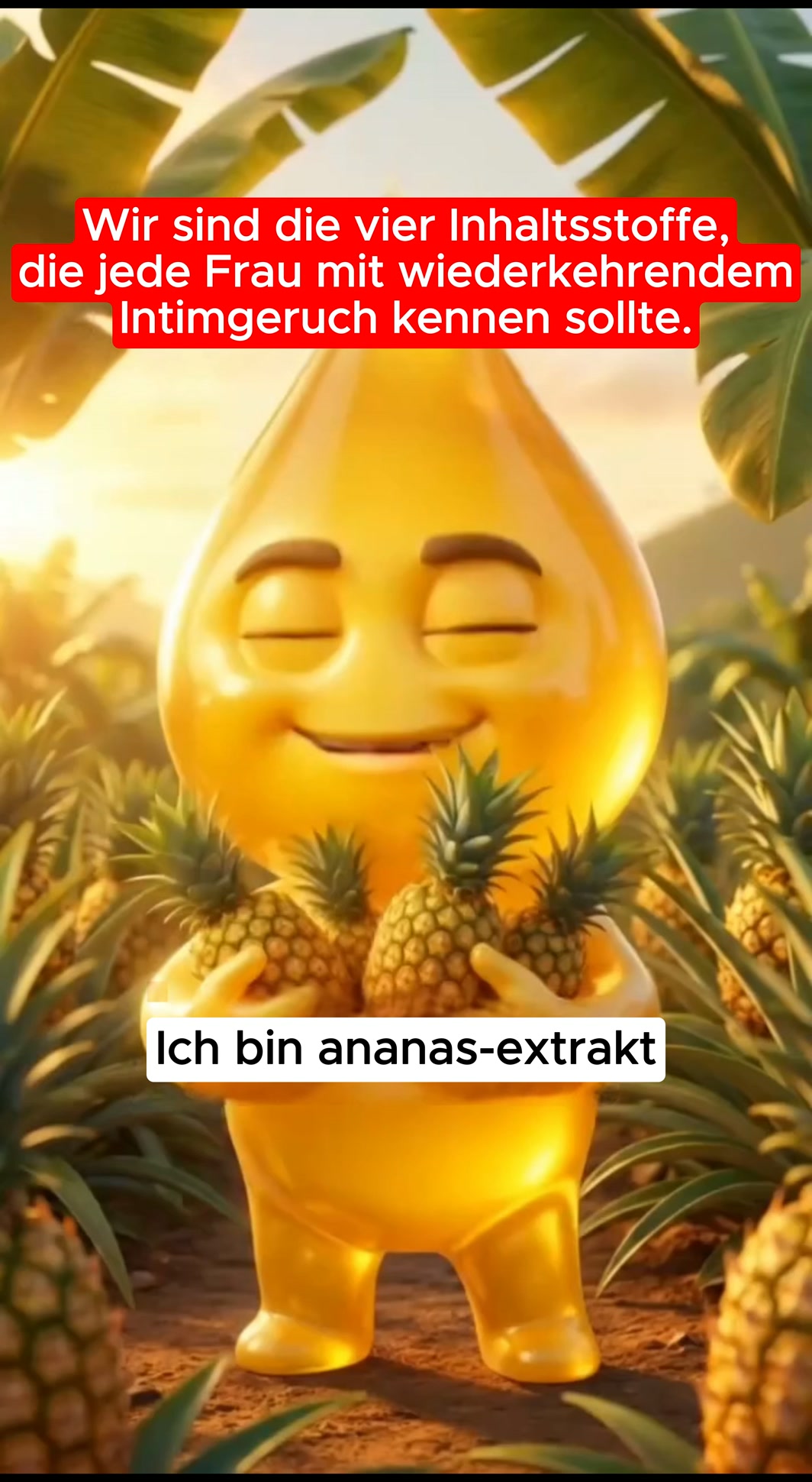 Er sagt, ich schmecke wie Ananas. Ich übertreibe nicht.
