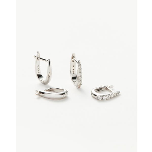 The Daily Huggie Set | Sterling Silver