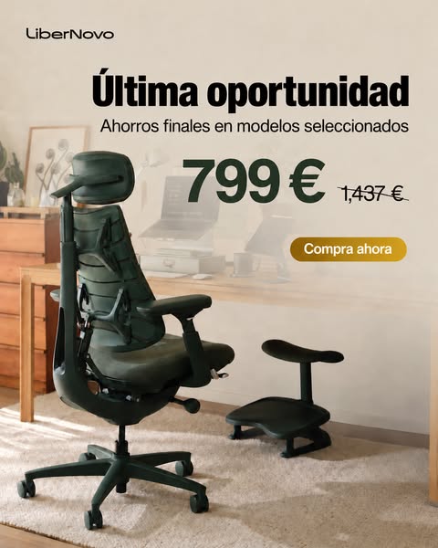 Última oportunidad: hasta un 44 % de descuento + reposapiés gratis