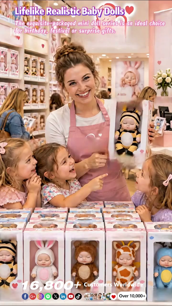 Mini babydockor – 6 söta djurstilar i ett litet samlarformat