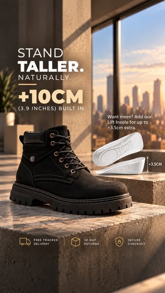 Ridgeway Black. +10cm(3.9 in). Invisible..