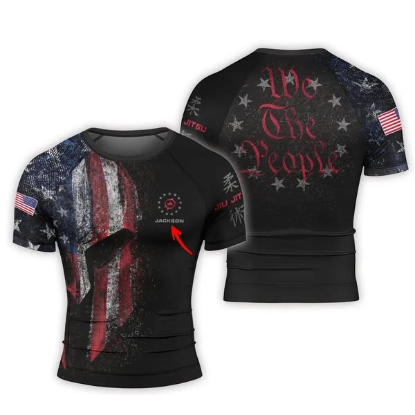 American Jiu Jitsu Grunge Rash Guard