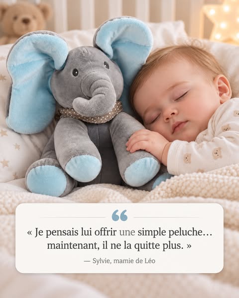 2 derniers jours - 50% de réduction - Peluche éléphant Cache-Cache