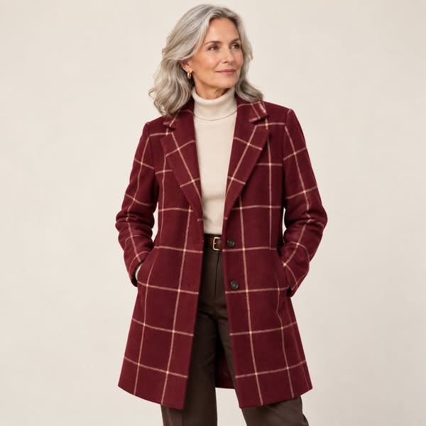 Sabina | Cappotto lungo in tweed a quadri
