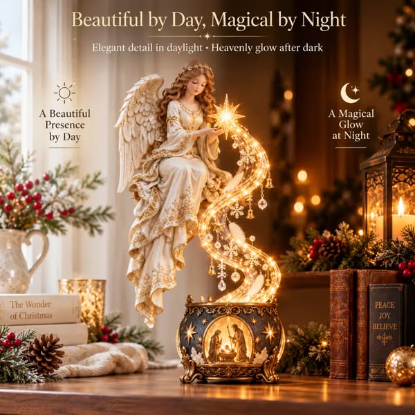 Heavenly Angel Nativity Starfall Light