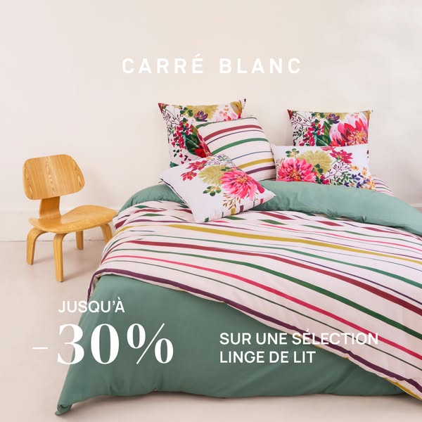 Jusqu'à -30% sur une sélection de linge de lit