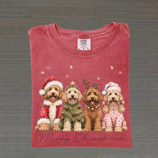 Merry Christmas Goldendoodle Dog T-shirt