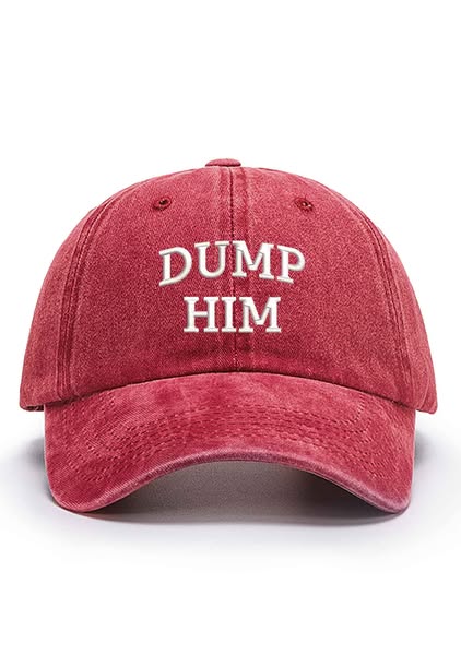 Dump Him Embroidered Baseball Cap Watermelon Red