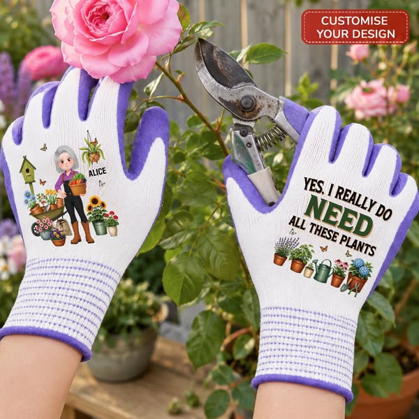 Personalised gardening gloves