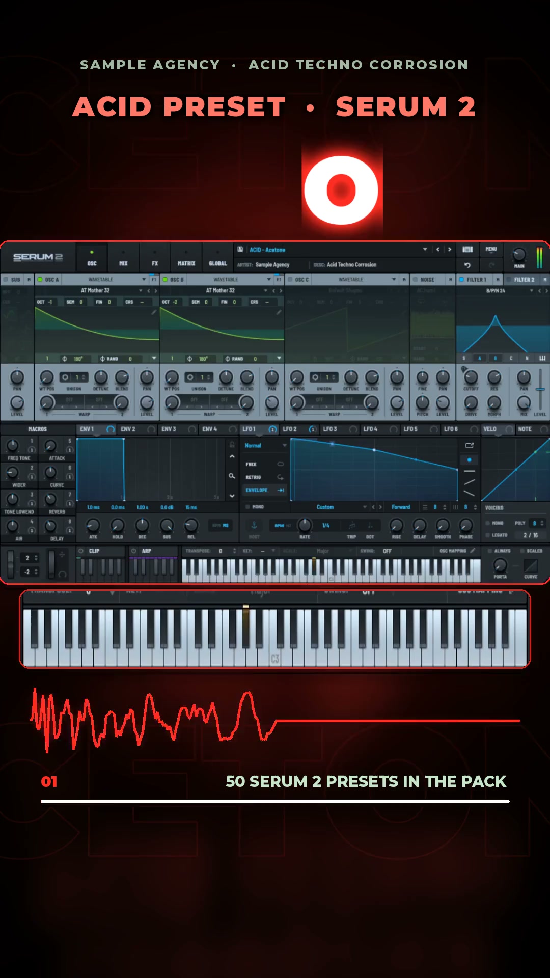 50 ACID TECHNO Serum 2 presets, 150 BPM