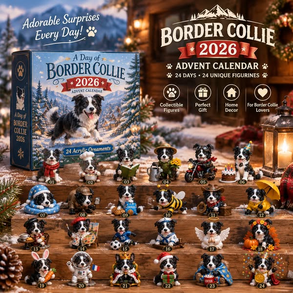 Limited Stock 49% OFFCHRISTMAS KICKOFF 40% OFF – A Day of Border Collie Advent Calendar 2026| Blind Box Christmas Gift for Border Colli