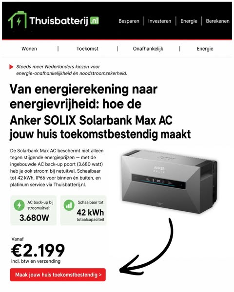 Steeds meer Nederlanders kiezen voor energieonafhankelijkheid én noodstroomzekerheid.