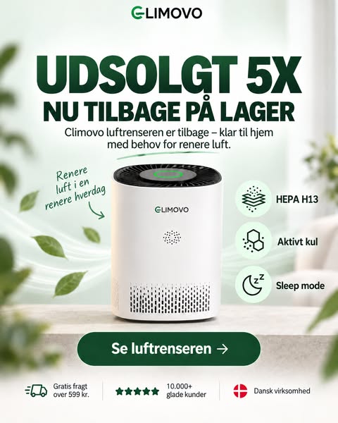 Climovo luftrenser fra 699 kr. - Udsolgt 5 gange