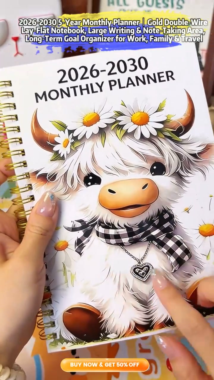50% Off!Highland Cow (2026-2030) 5-year Calendar